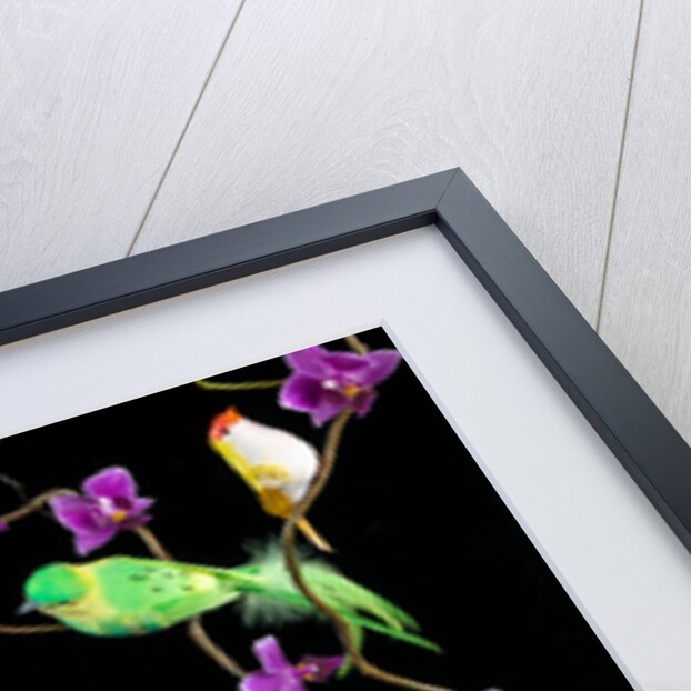 Fake birds on branches by Assaf Frank